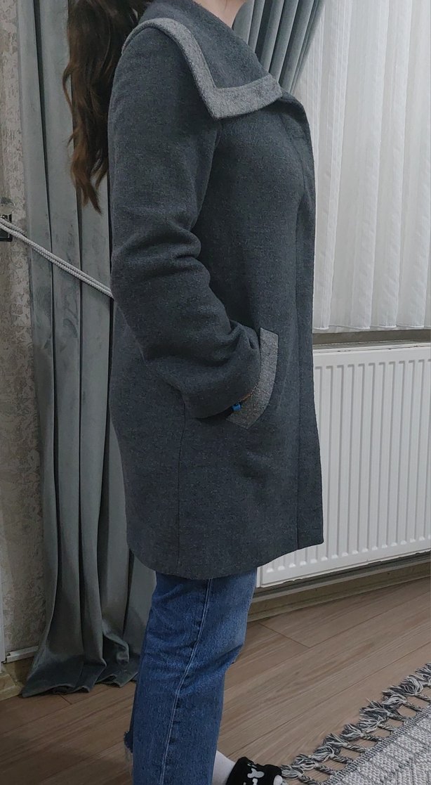 Gri Kadın Kaban - Görsel 3