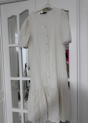 Fisto Beyaz Midi Bohem Elbise - Görsel 3