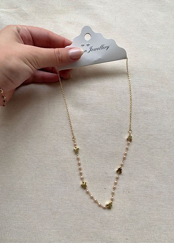 Pastel Boncuklu Altın Rengi Kadın Kolye - Görsel 2