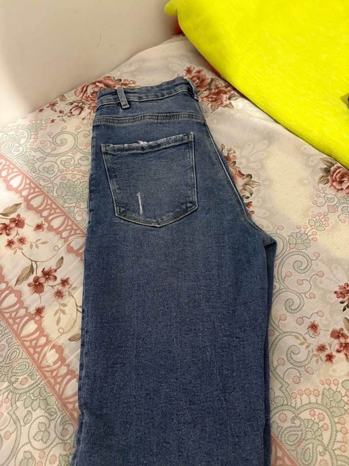 Kadın Stradivarius Mavi Bağcıklı Denim jean - Görsel 3