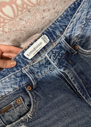 Stradivarius Yırtık Detaylı Gri Mavi Kadın Jean - Görsel 2