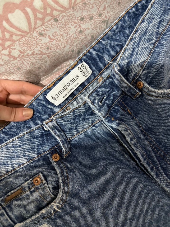 Stradivarius Yırtık Detaylı Gri Mavi Kadın Jean - Görsel 2