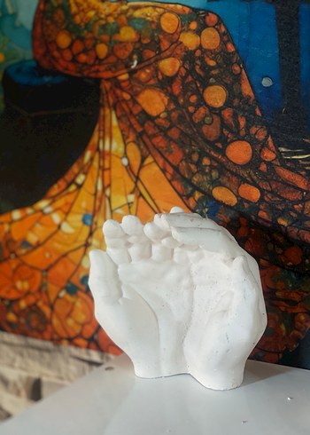 Beyaz Mini El Şeklinde Takı Tutucu - Görsel 2