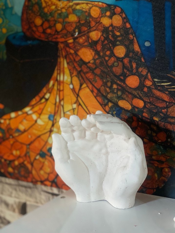 Beyaz Mini El Şeklinde Takı Tutucu - Görsel 2