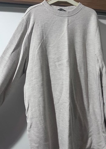 Gri Kadın Uzun Kollu Keten Sweatshirt