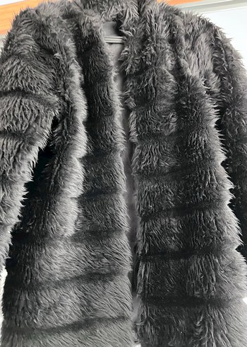 Kadın Siyah Kürk Detaylı Midi Mont - Görsel 2