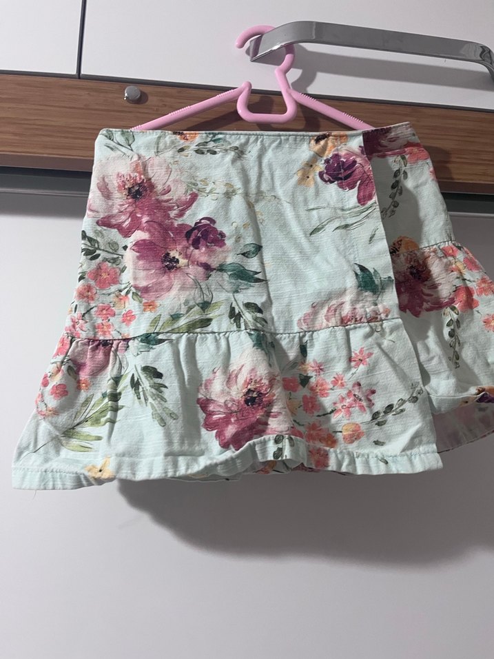 Çiçek Desenli Fırfırlı Bohem Kız Eteği - Görsel 2