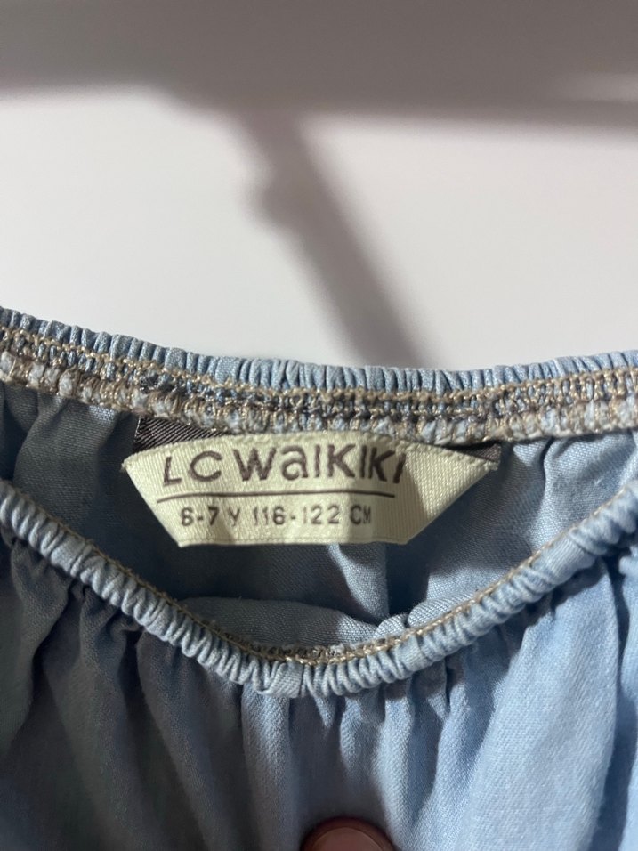 Püsküllü Gri Denim Kız Tulum - Görsel 3