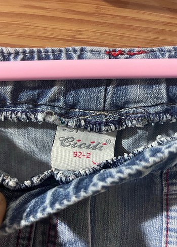 Kız Çocuk Mavi Bağcıklı Bol Kesim Denim Şort - Görsel 3