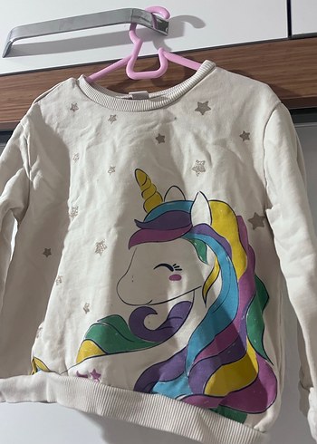 Kız Çocuk Unicorn Baskılı Uzun Kollu Sweatshirt 4-5 yaş - Görsel 2