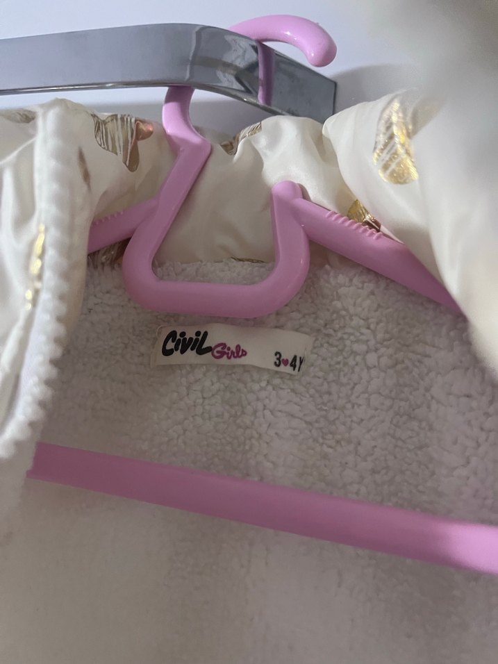 Kız Çocuk Parlak Beyaz Fermuarlı Yelek - Görsel 3