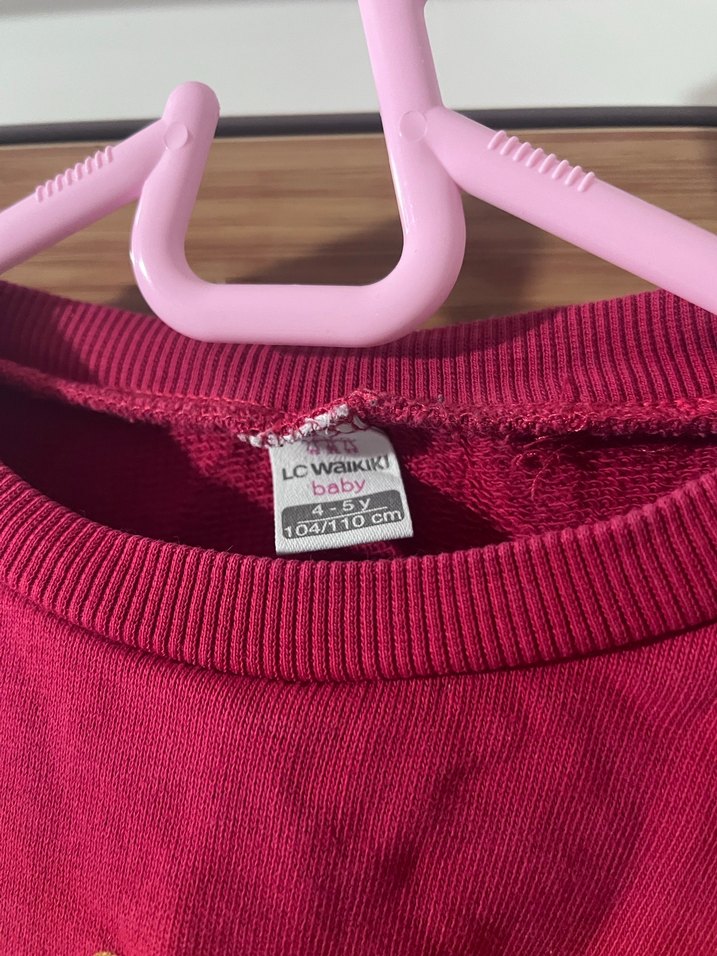 Bordo Kız Çocuk Sweatshirt Uzun Kollu 4-5 yaş - Görsel 3