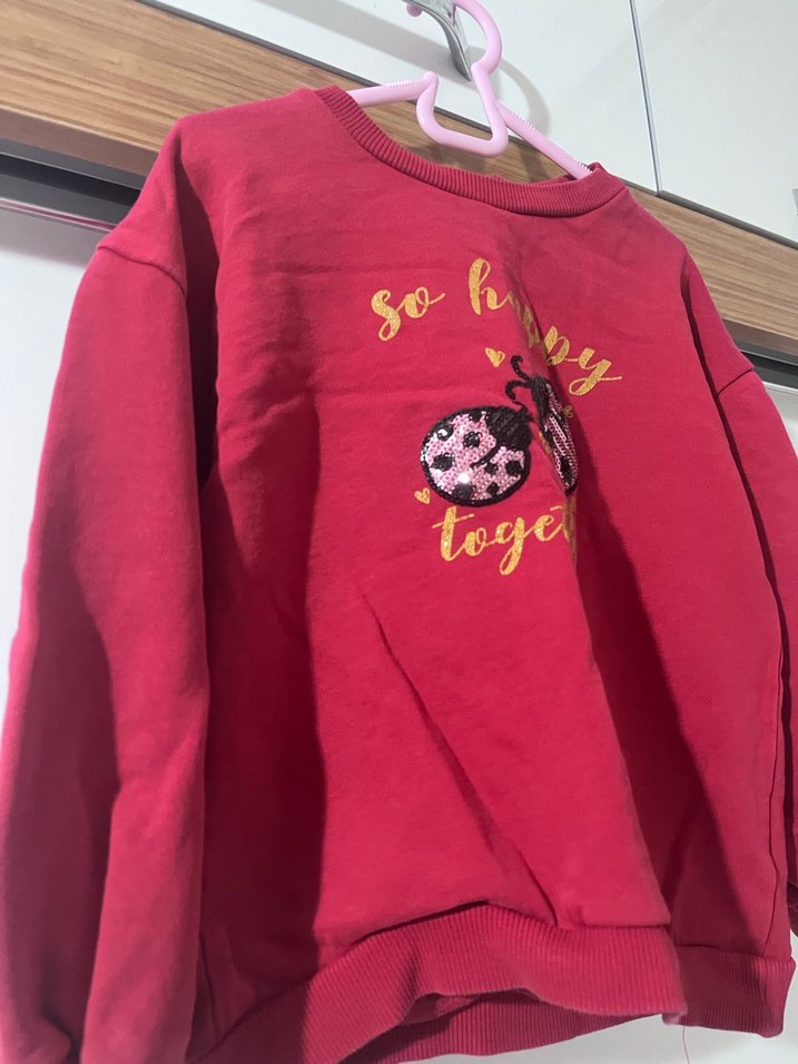 Bordo Kız Çocuk Sweatshirt Uzun Kollu 4-5 yaş - Görsel 2