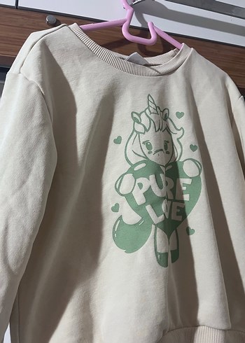 Bej Kız Çocuk Unicorn Baskılı Sweatshirt 4-5 yaş - Görsel 2