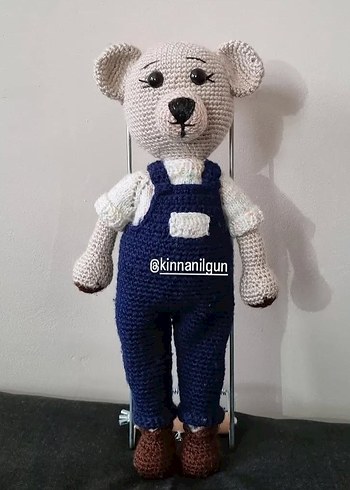 Gri Örgü Ayıcık Peluş Oyuncak