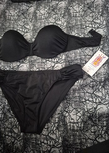 Siyah Straplez Bikini - Görsel 2
