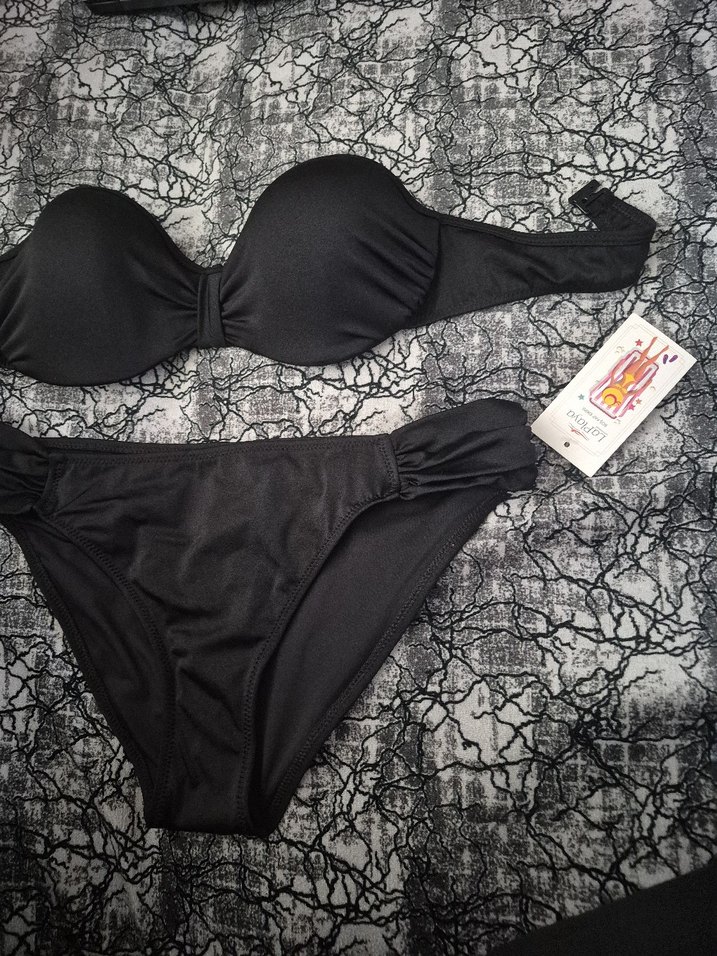 Siyah Straplez Bikini - Görsel 2