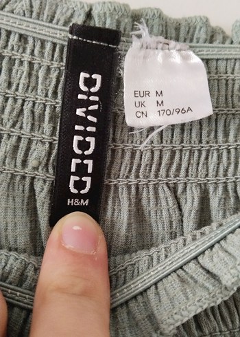 Düğmeli, Uzun Kollu, Haki Keten Mini Bluz, - Görsel 3