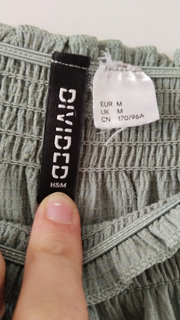 Düğmeli, Uzun Kollu, Haki Keten Mini Bluz, - Görsel 3