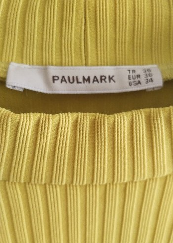 Sarı Uzun Kollu Triko Midi Elbise - Görsel 3