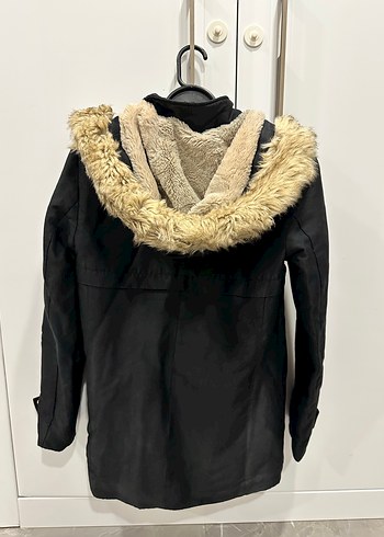 Kürklü Siyah Deri Kadın Ceket - Görsel 2