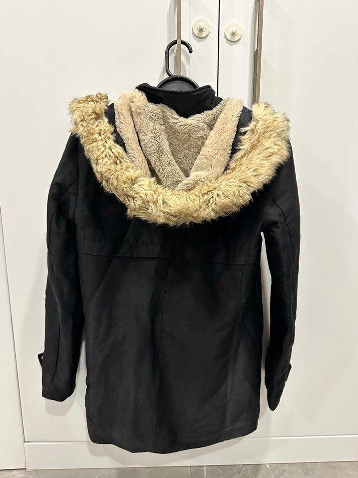 Kürklü Siyah Deri Kadın Ceket - Görsel 2