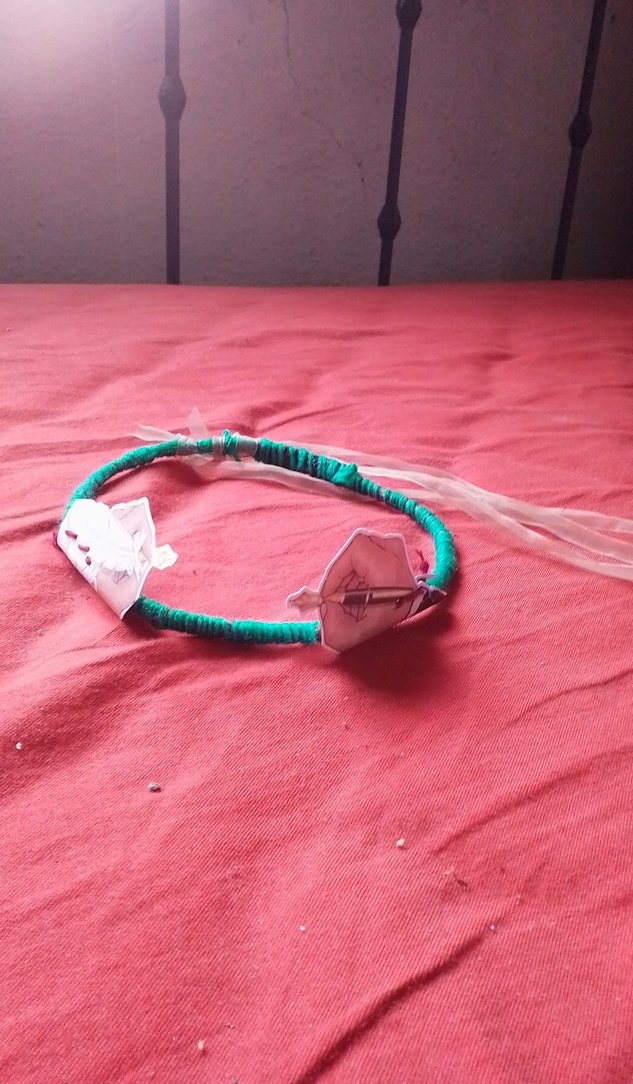 Turkuaz Nakışlı Elastik Bohem taç tokası - Görsel 2