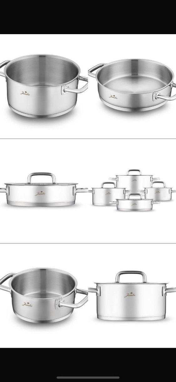 JUMBO 4 Parça Derin ve Basık Tencere Seti - Görsel 2