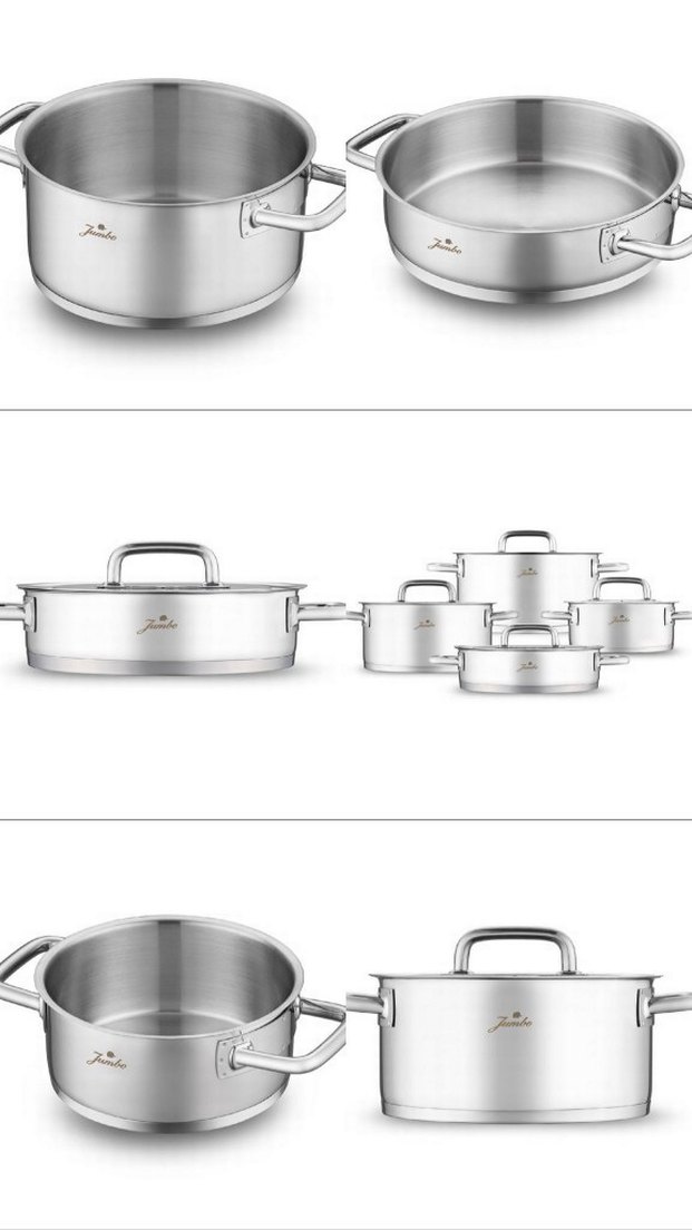 JUMBO 4 Parça Derin ve Basık Tencere Seti - Görsel 5