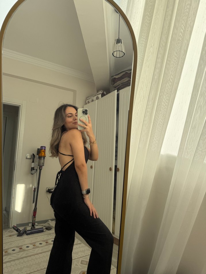 Siyah  Kadın Tulum - Görsel 3