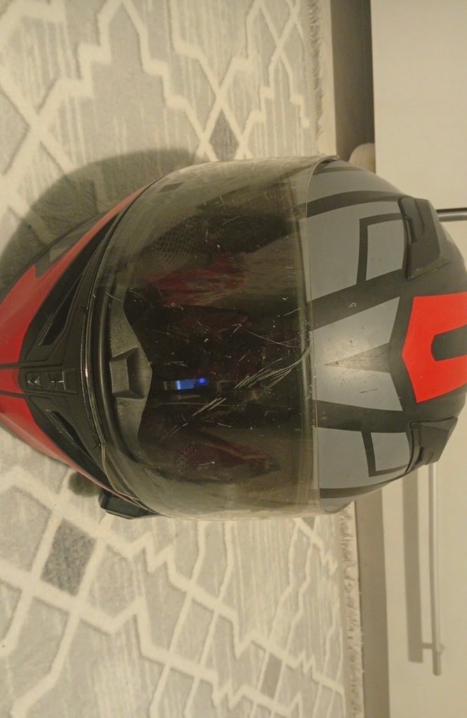 Kırmızı Gri Desenli Biker Motosiklet Kaskı - Görsel 2