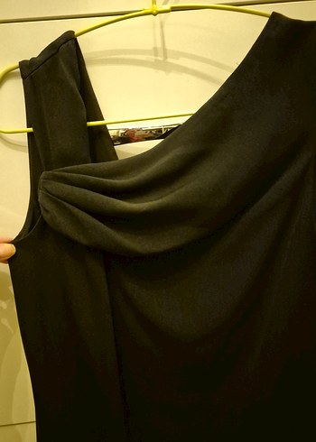 Mango Siyah Midi Elbise - Görsel 5