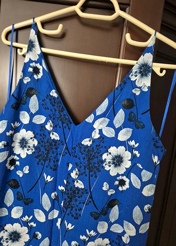 Mango Mavi Çiçek Desenli Tulum - Görsel 2