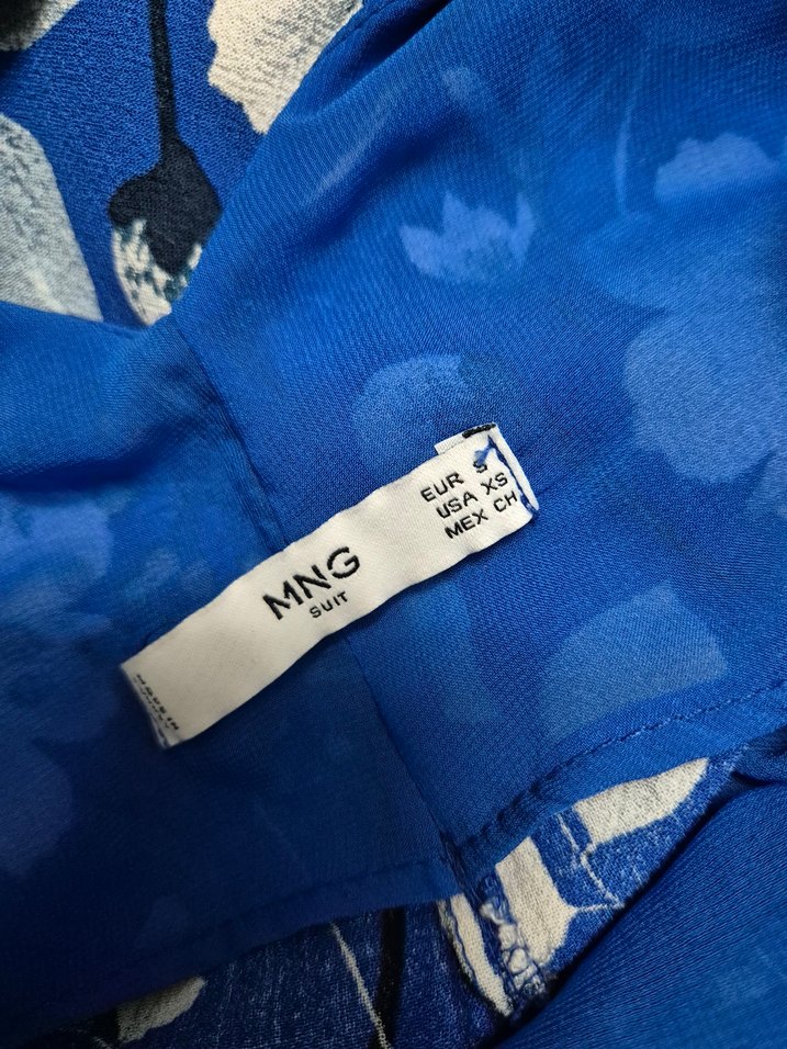 Mango Mavi Çiçek Desenli Tulum - Görsel 4