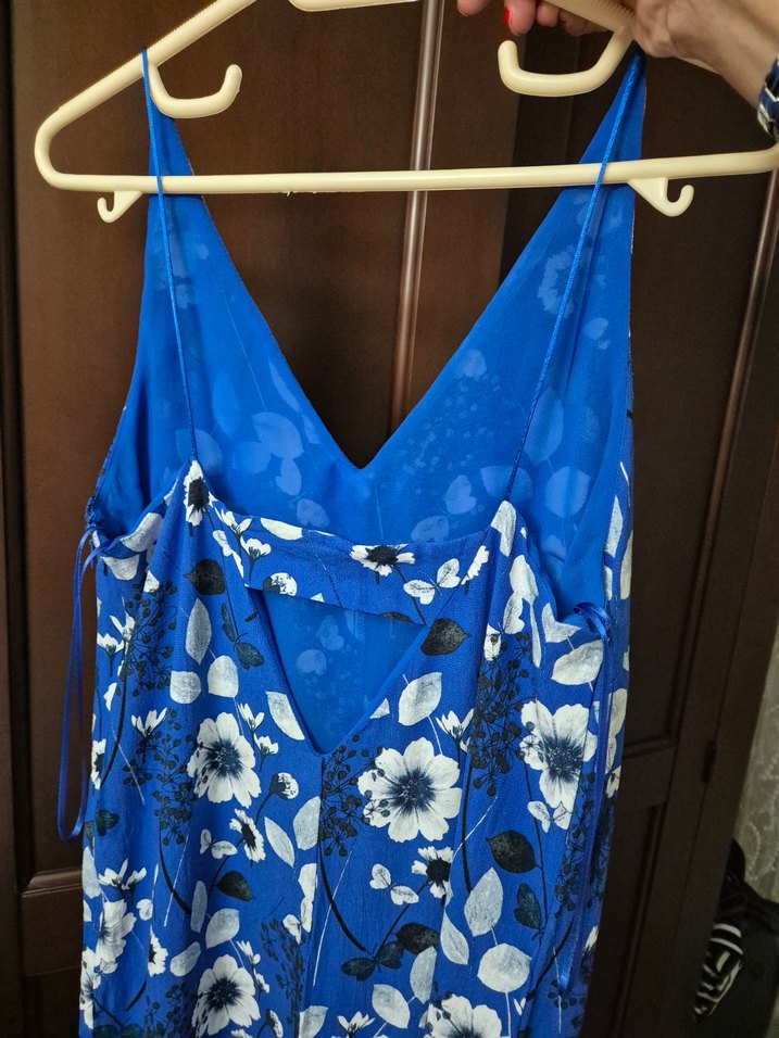 Mango Mavi Çiçek Desenli Tulum - Görsel 3