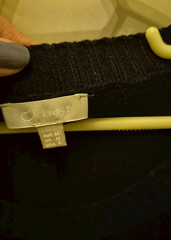 Twist Siyah Tül Katmanli Cepli Kadin Kazak - Görsel 4