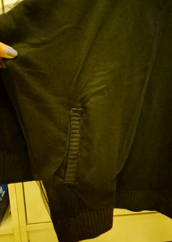 Twist Siyah Tül Katmanli Cepli Kadin Kazak - Görsel 3