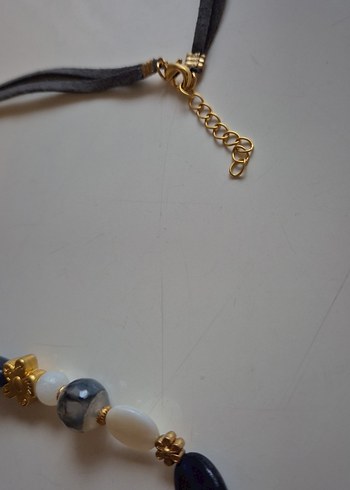 Uzun Lacivert Boncuklu Bohem Kadın Kolye - Görsel 4