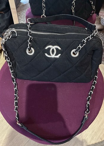 Chanel Zincir Detaylı Siyah Süet Kadın Çanta - Görsel 2