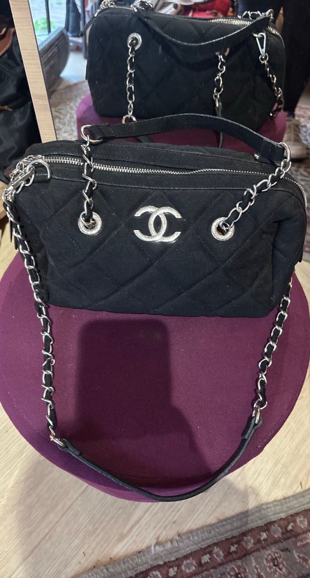 Chanel Zincir Detaylı Siyah Süet Kadın Çanta - Görsel 2