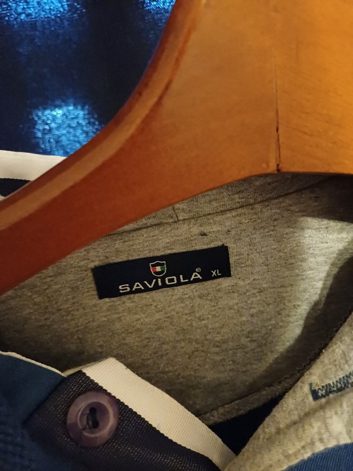 İtalyan Marka Saviola Düğmeli Mavi Erkek Sweatshirt - Görsel 2