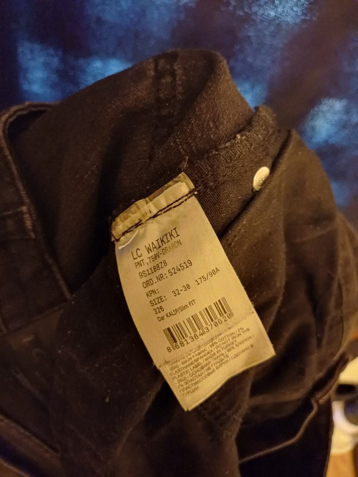 Siyah Batik Desenli Erkek Kot Pantolon - Görsel 3