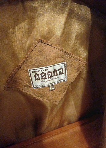 Vintage Erkek Deri Kahverengi Ceket - Görsel 2