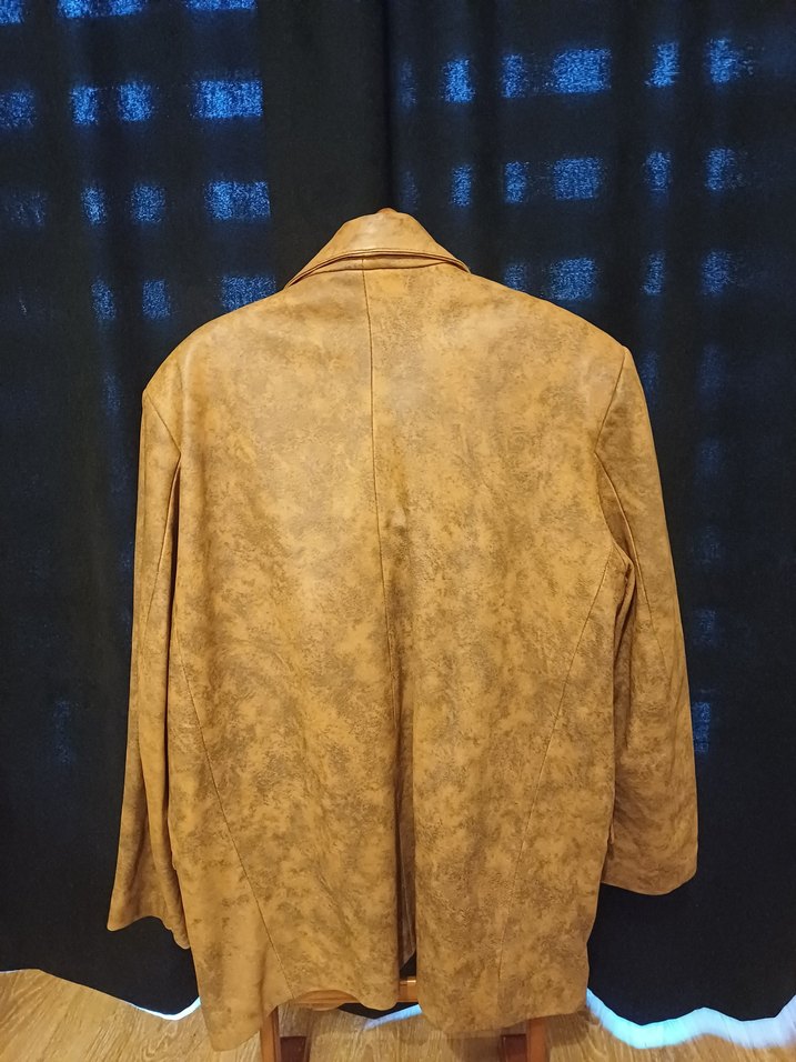 Vintage Erkek Deri Kahverengi Ceket - Görsel 3