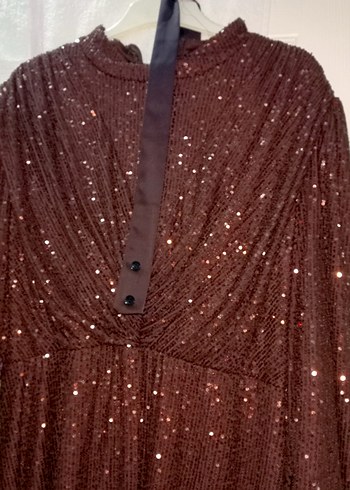 Bordo Drapeli Uzun Abiye Elbise - Görsel 3