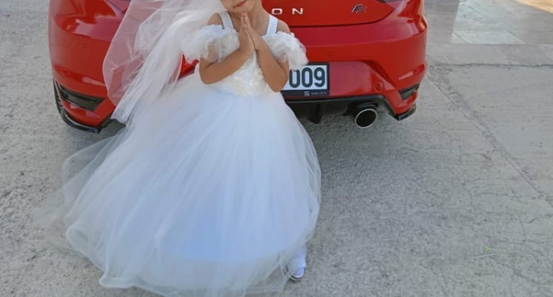 Beyaz Dantel Detaylı Kız Çocuk Abiye Elbise - Görsel 2