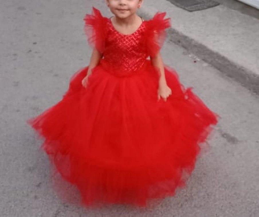 Kız Çocuk Renkli Klasik Fırfırlı Elbise - Görsel 2