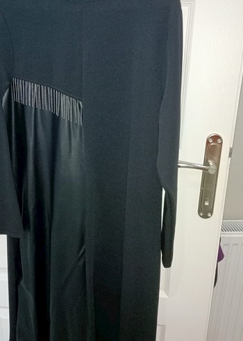 Uzun Kollu Siyah Piliseli Uzun Elbise - Görsel 2