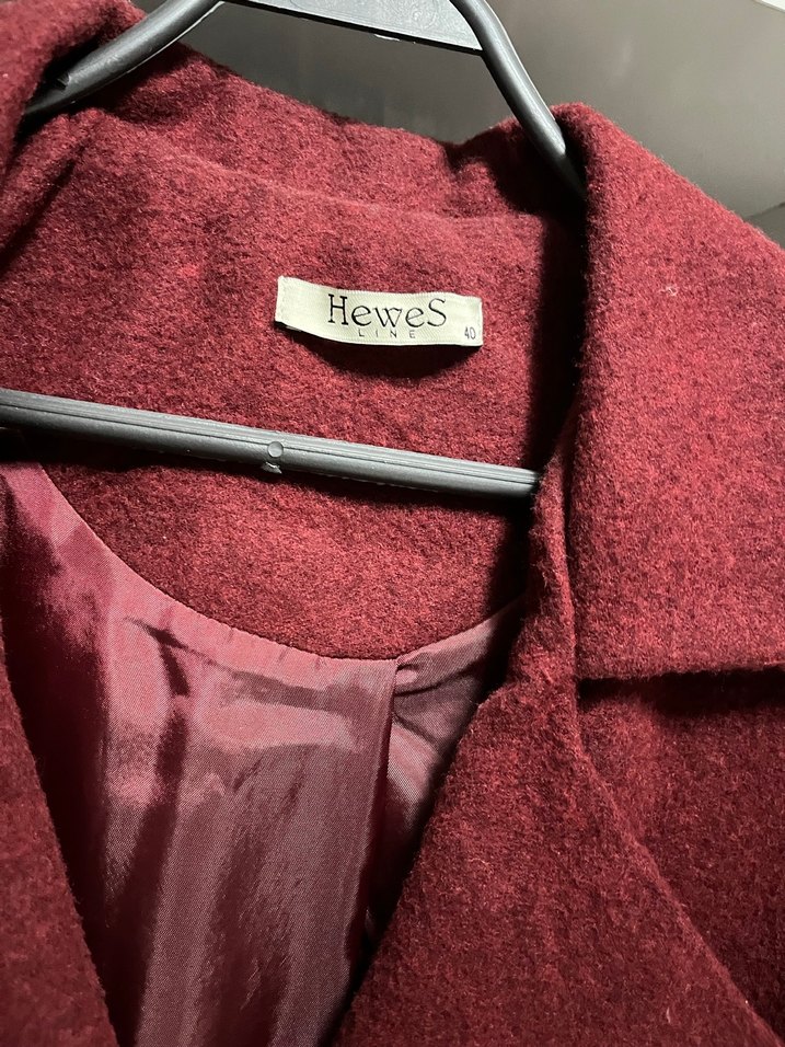 Bordo Uzun Düğmeli Kadın Kaban sıfır ürün - Görsel 3