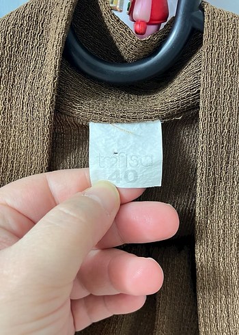 Kahverengi Kadın Keten Salaş Hırka - Görsel 3